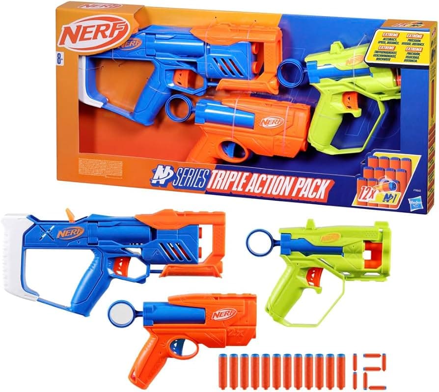 Nerf N Series Triple Action Pack – Set de 3 Lanzadores con 12 Dardos N1 - thumbnail 3