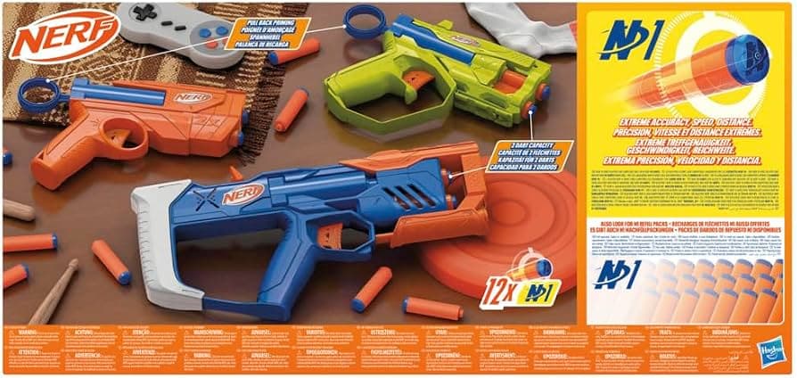 Nerf N Series Triple Action Pack – Set de 3 Lanzadores con 12 Dardos N1 - thumbnail 4