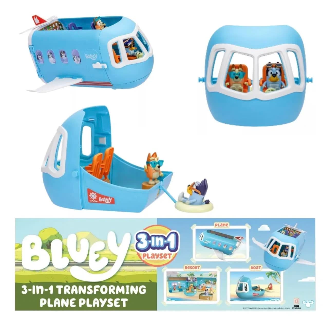 Bluey Avión Transformable 3 en 1 con Sonidos | Playset con Figuras y Accesorios - thumbnail 8